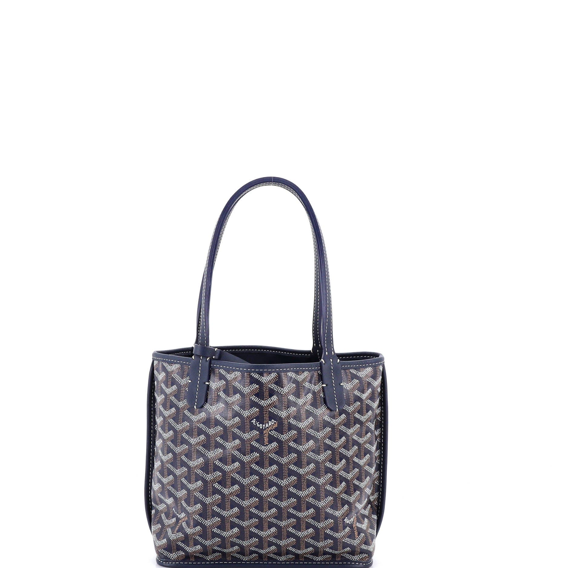 Pre-Owned Goyard Anjou Reversible Tote Coated Canvas Mini, Main, color, Blue