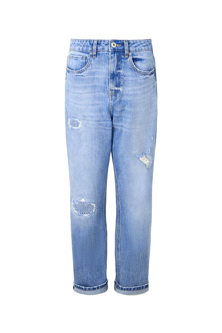 Distressed Mom Jeans, Alternate, color, LIGHT BLUE