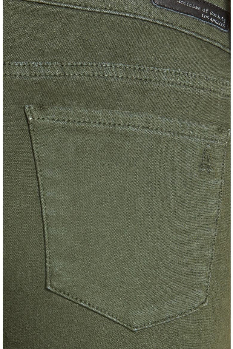 'Cindy' Overdye Skinny Jeans, Alternate, color, OLIVE