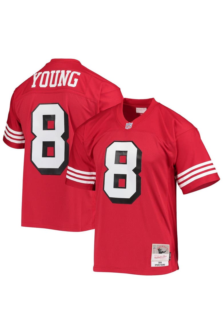 Men's Mitchell & Ness Steve Young Scarlet San Francisco 49ers Legacy Replica Jersey, Main, color, Scarlet