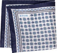 Eton Geometric Print Linen Pocket Square