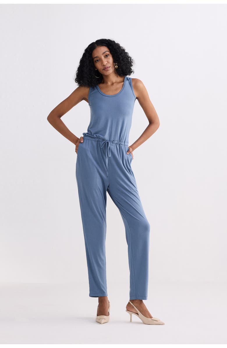 Reistor Relaxed Drawstring Jumpsuit with Incut Sleeves, Alternate, color, Blue