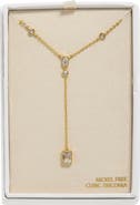 NORDSTROM RACK Bezel Set Cubic Zirconia Y-Necklace