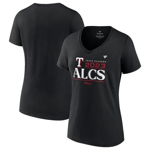 Women's Fanatics Branded  Black Texas Rangers 2023 Division Series Winner Locker Room Plus Size V-Neck T-Shirt