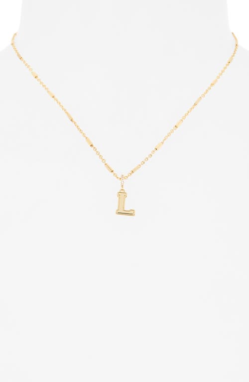 Leith Varsity Font Cubic Zirconia Initial Pendant Necklace In Gold