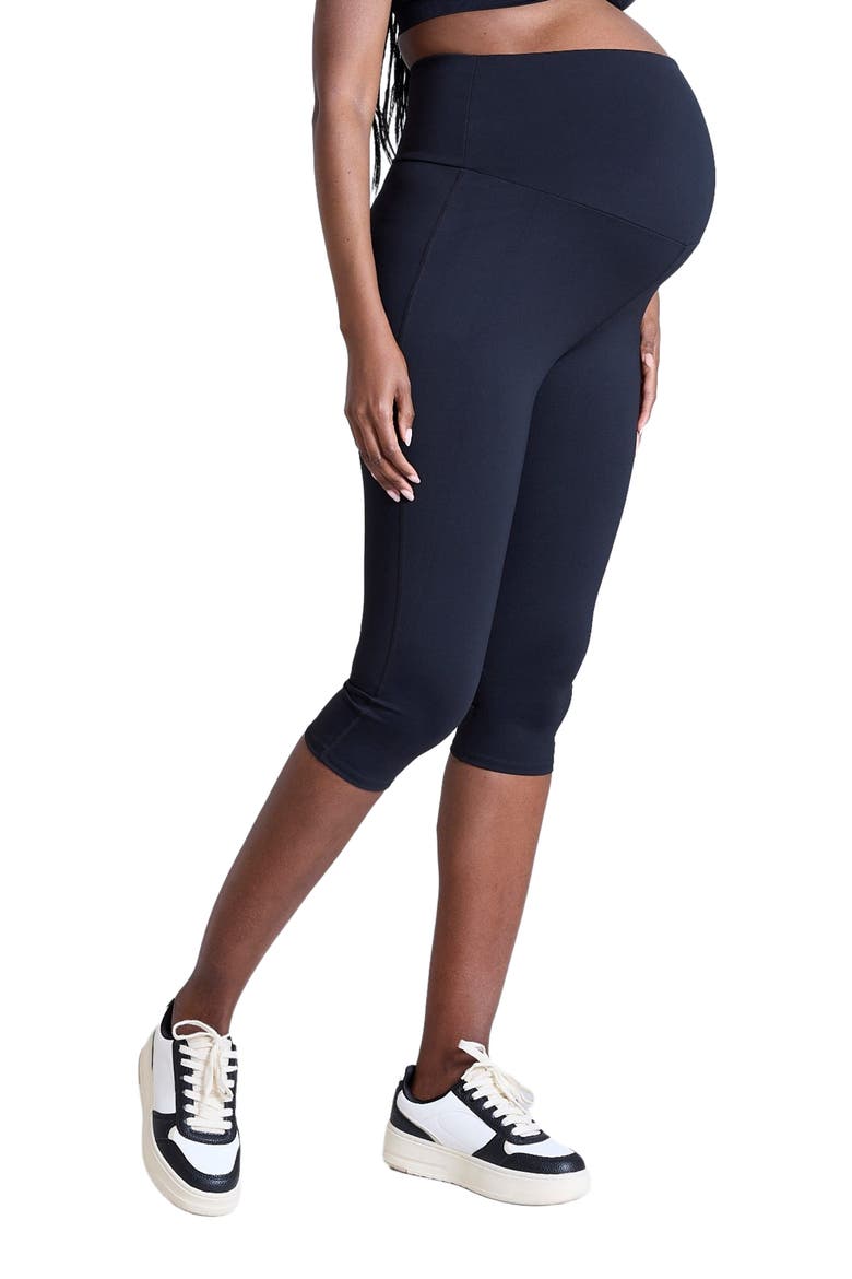 Over the Belly Active Capri Legging, Alternate, color, Black