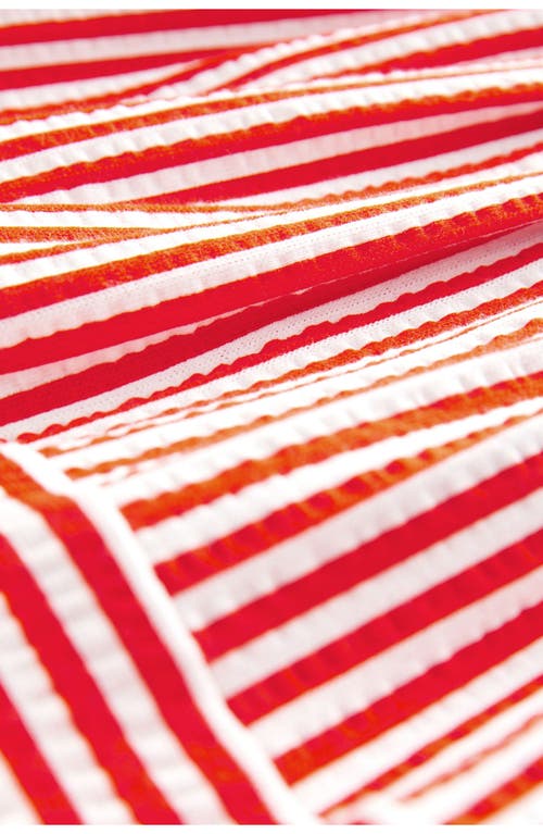 Next Stripe Smocked Maxi Skirt In White/red