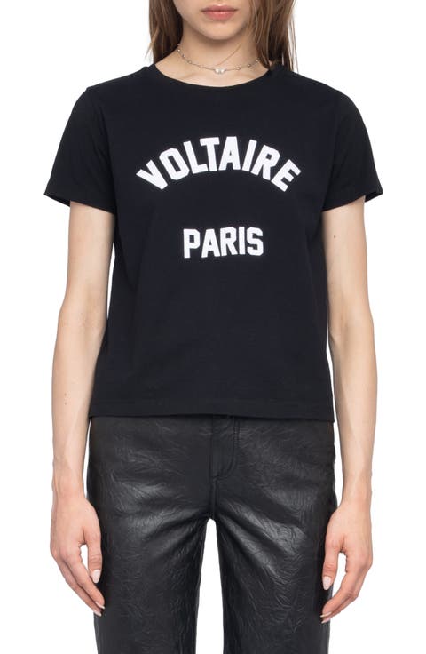 Tシャツ・カットソー ZADIG VOLTAIRE Women Tops KWTT00107 Black Women's Zadig & Voltaire Tops | Nordstrom