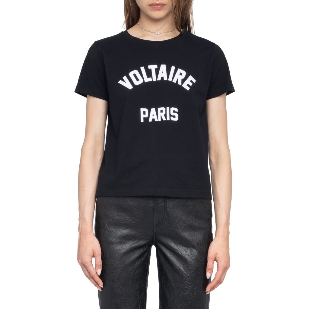 Zadig & Voltaire Alys Voltaire Paris Cotton Graphic T-Shirt in Black  product