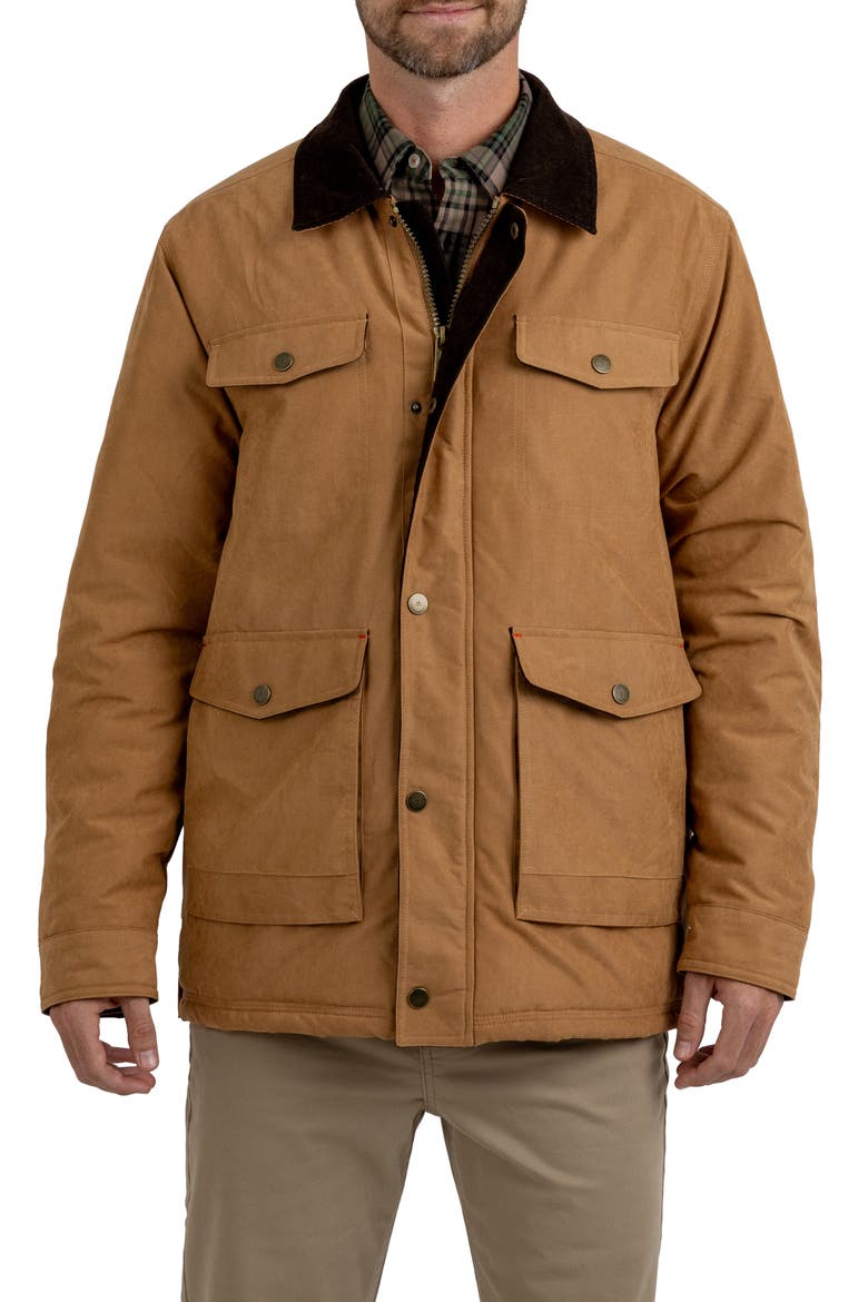 Four Pocket Water & Wrinkle Resistant Barn Coat, Main, color, WHISKEY
