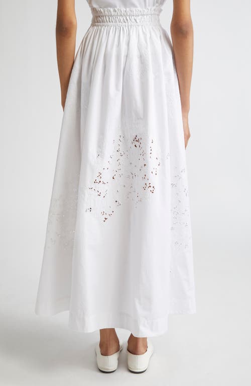 Lafayette 148 New York Eyelet Organic Cotton Poplin Maxi Skirt In White