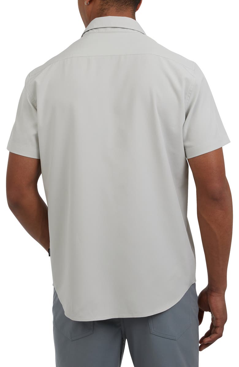 DKNY SPORTSWEAR Lenox Short Sleeve Button-Up Shirt, Alternate, color, Rock Salt