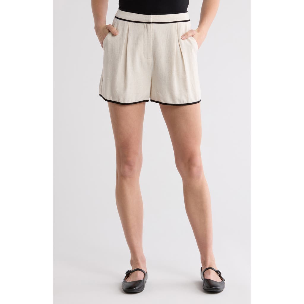 BLU PEPPER BLU PEPPER CONTRAST PIPING HIGH WAIST SHORTS