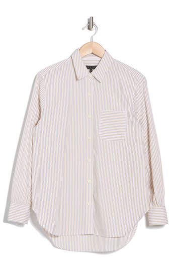Shop Rag & Bone Max Button Up Shirt In Ivory Stripe