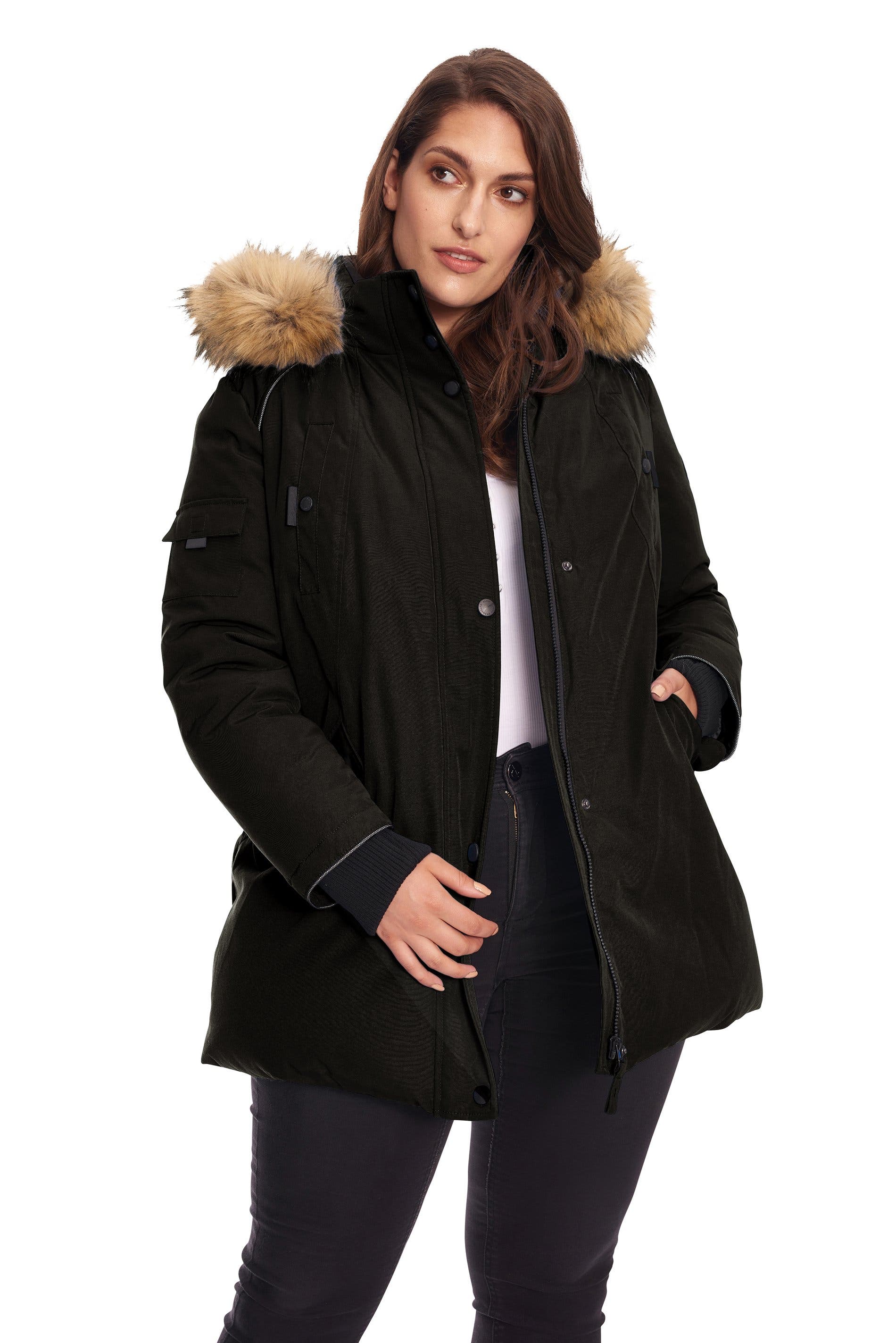 plus size designer winter coats