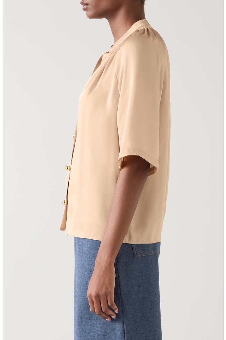 Amber Short Sleeve Button-Up Shirt, Alternate, color, CAMEL