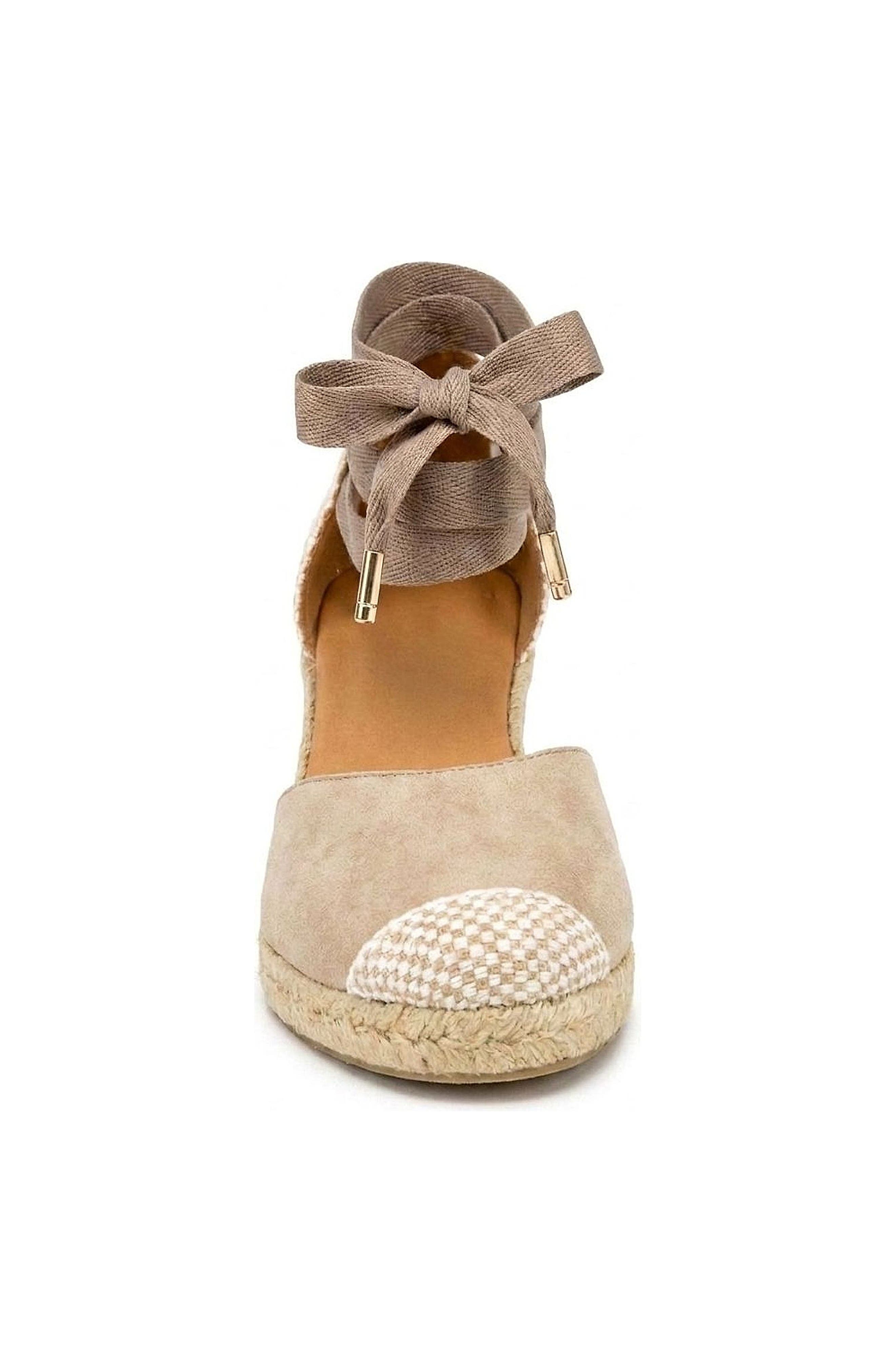 Jimena Mid Laces Espadrille Sandal, Alternate, color, Taupe