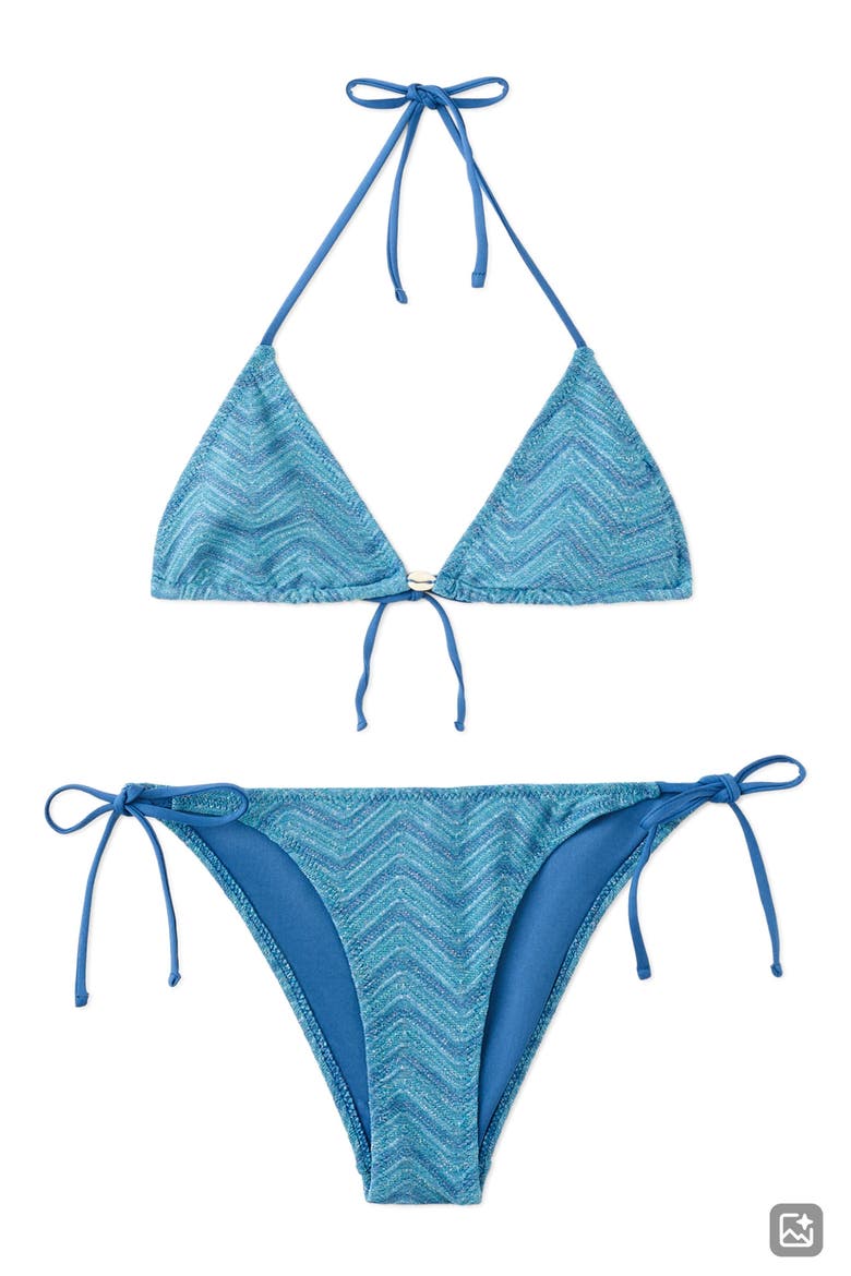 Textured Two-Piece Swimsuit, Alternate, color, BLUE