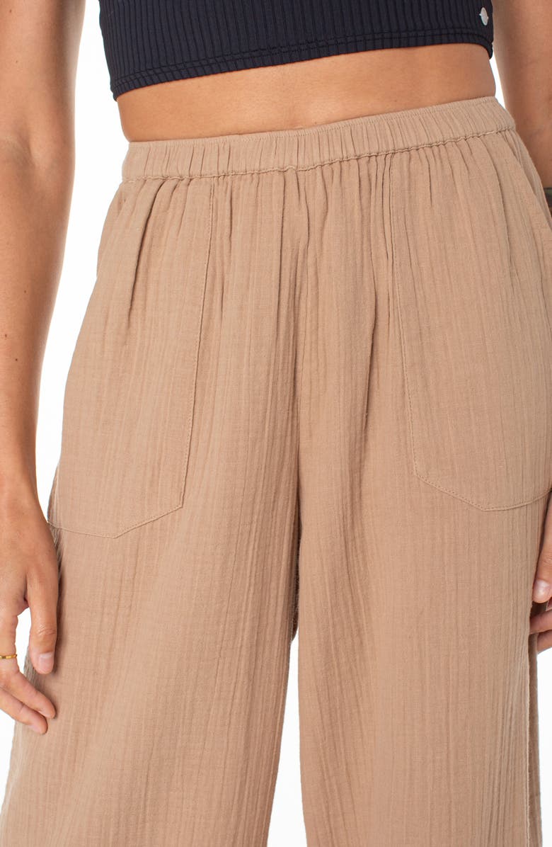 Roxy What a Vibe Wide Leg Organic Cotton Gauze Pants, Alternate, color, 