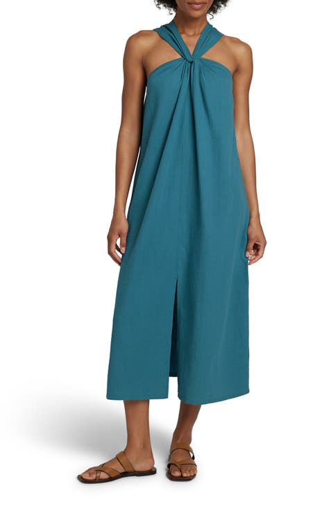 Bay Twist Seersucker Halter Dress