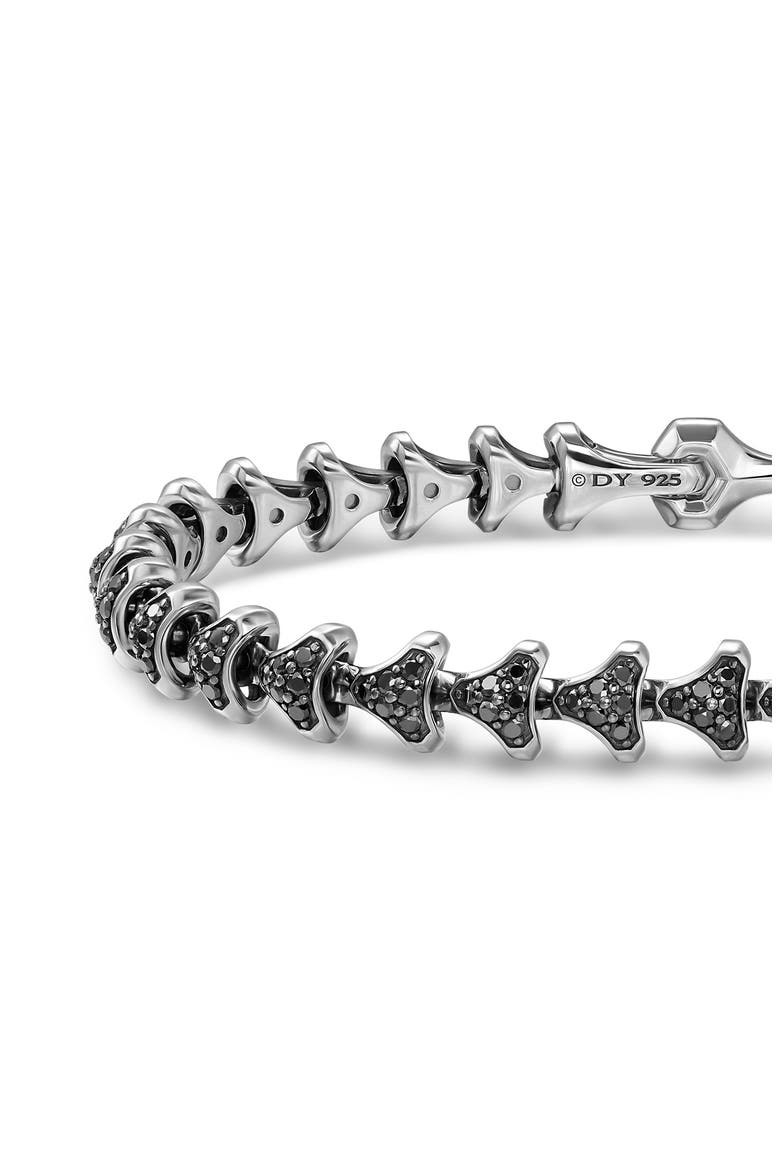 Men's Armory Link Bracelet, Sterling Silver with Black Diamonds, 7.5mm, Alternate, color, SILVER