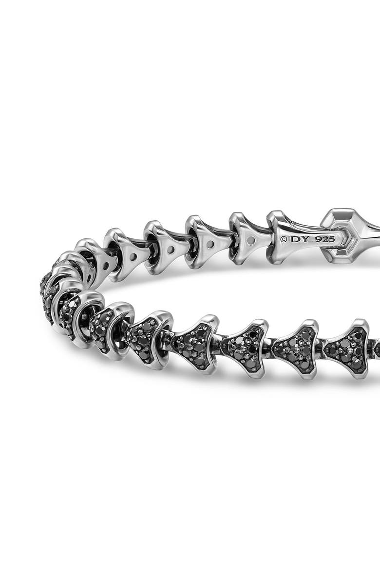 David Yurman Men's Armory Link Bracelet, Sterling Silver with Black Diamonds, 7.5mm, Alternate, color, Silver