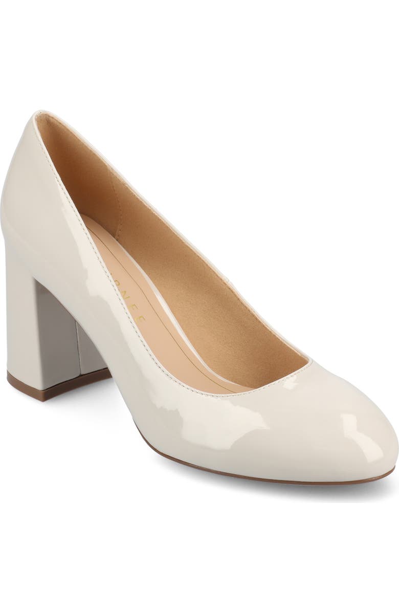 Journee Collection Seraphina Pump, Main, color, Patent/ Bone
