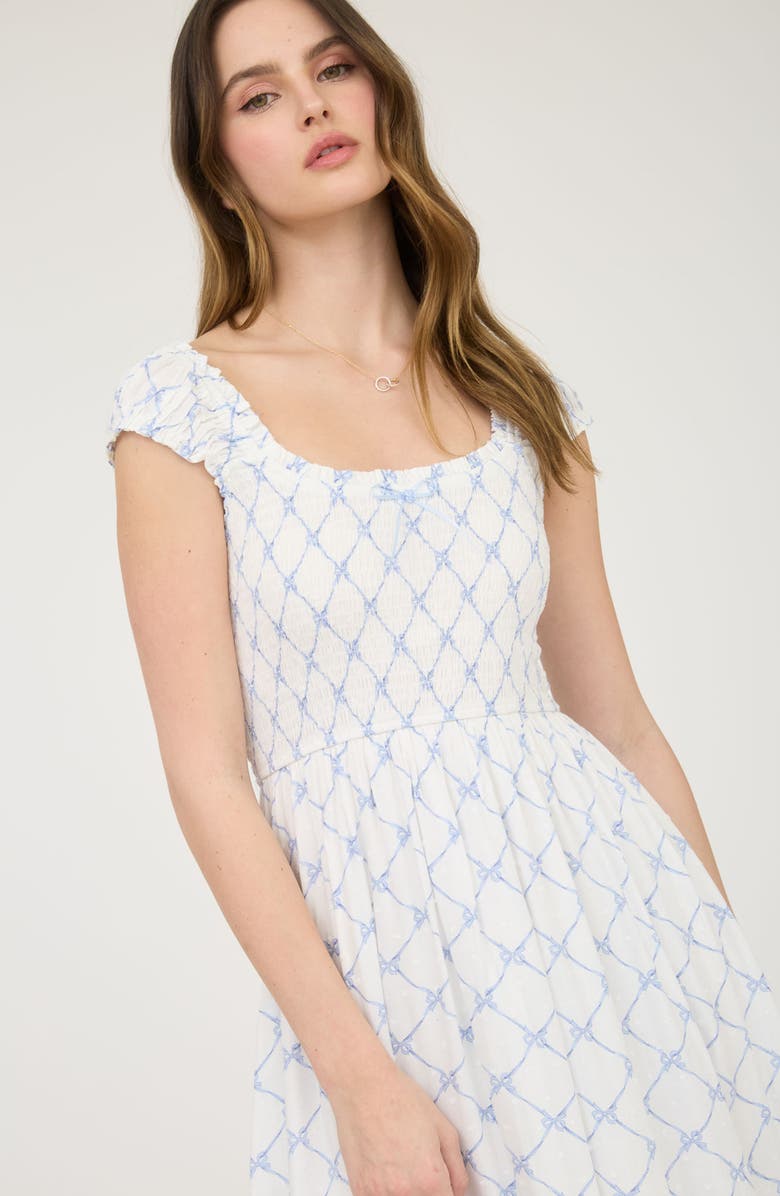 Blu Pepper Bow Print Sundress, Alternate, color, Blue