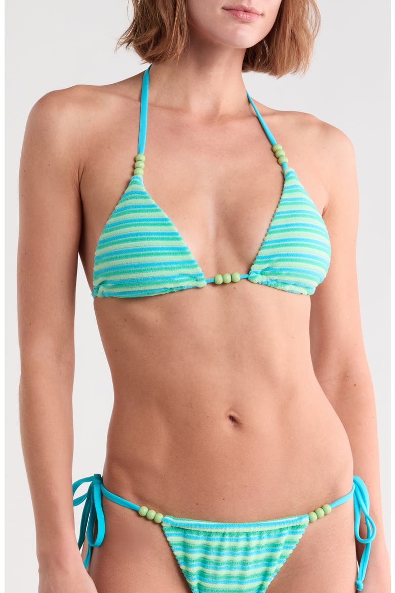 Bali Terry Triangle Bikini Top, Main, color, FLOATIE