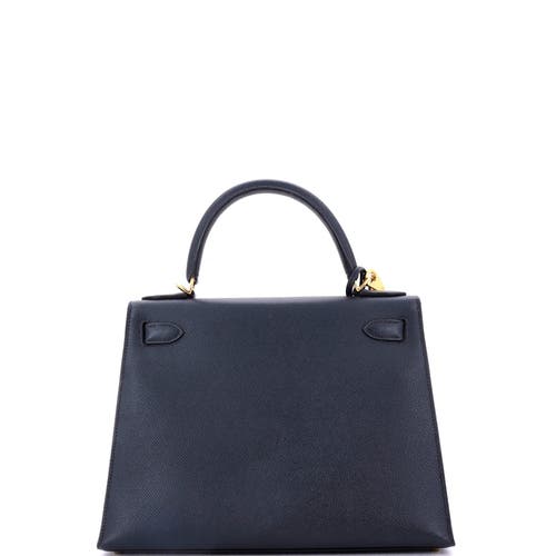 Pre-owned Hermes Hermes Kelly Handbag Black Epsom With Gold Hardware 28 In Black