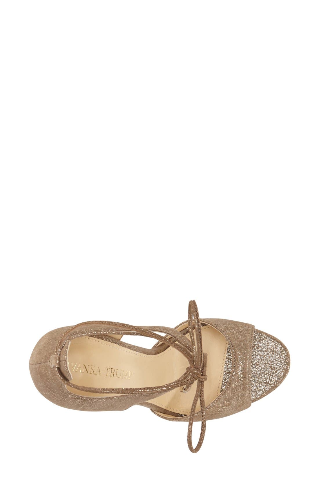 'Holidae' d'Orsay Sandal, Alternate, color, GOLD LINEN SUEDE