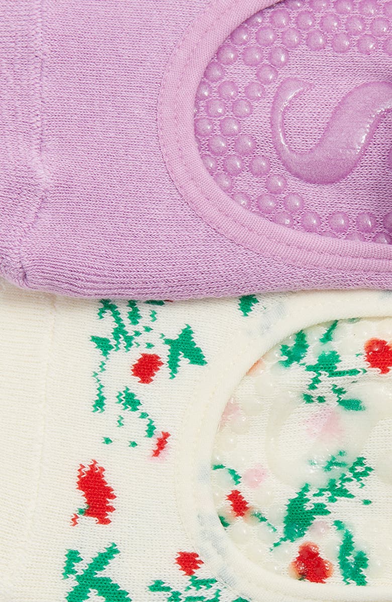 Stems 2-Pack Blossom Grip Socks, Alternate, color, Cloudberry