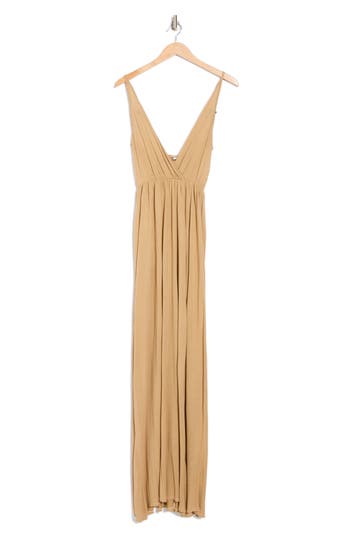 Go Couture Empire Waist Maxi Dress In Brown