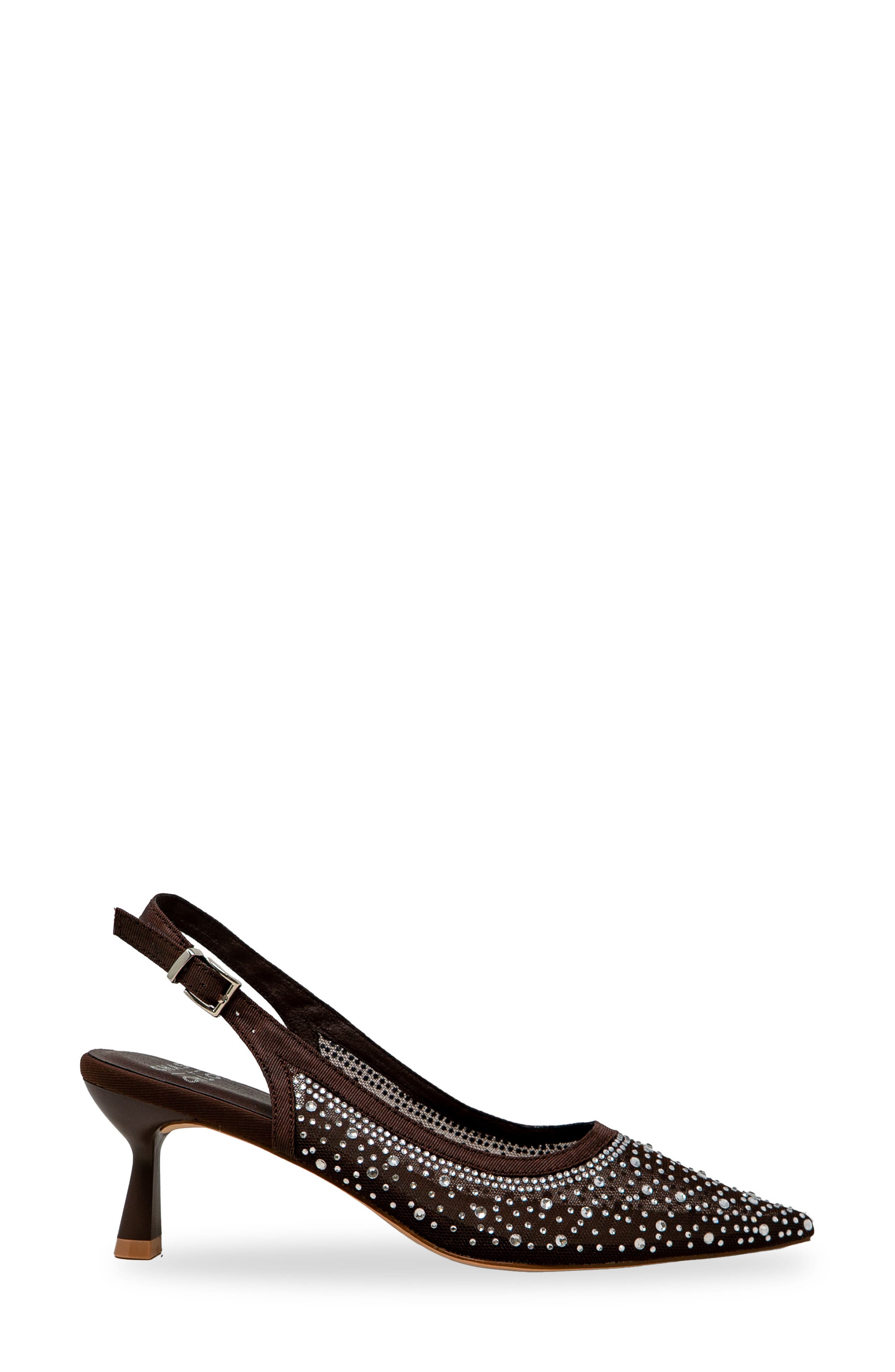 Pointed Toe Slingback Pump, Alternate, color, BROWN