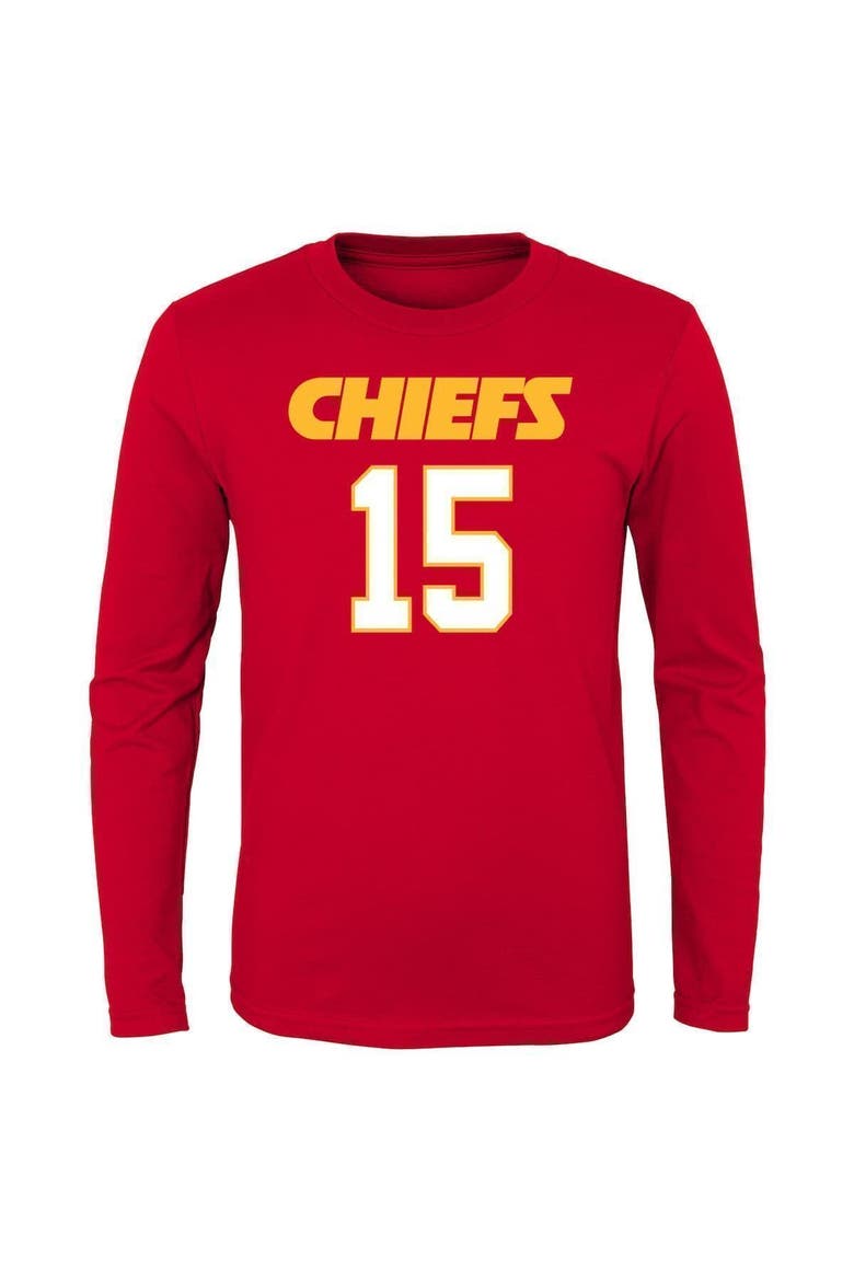 Youth Patrick Mahomes Red Kansas City Chiefs Mainliner Name & Number Long Sleeve T-Shirt, Alternate, color, Red