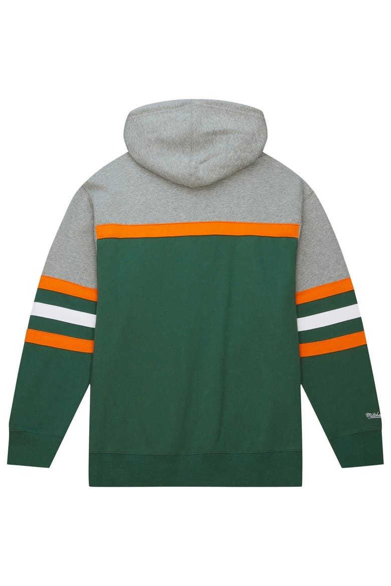 Men's Mitchell & Ness Green Florida A&M Rattlers Head Coach Pullover Hoodie, Alternate, color, Green