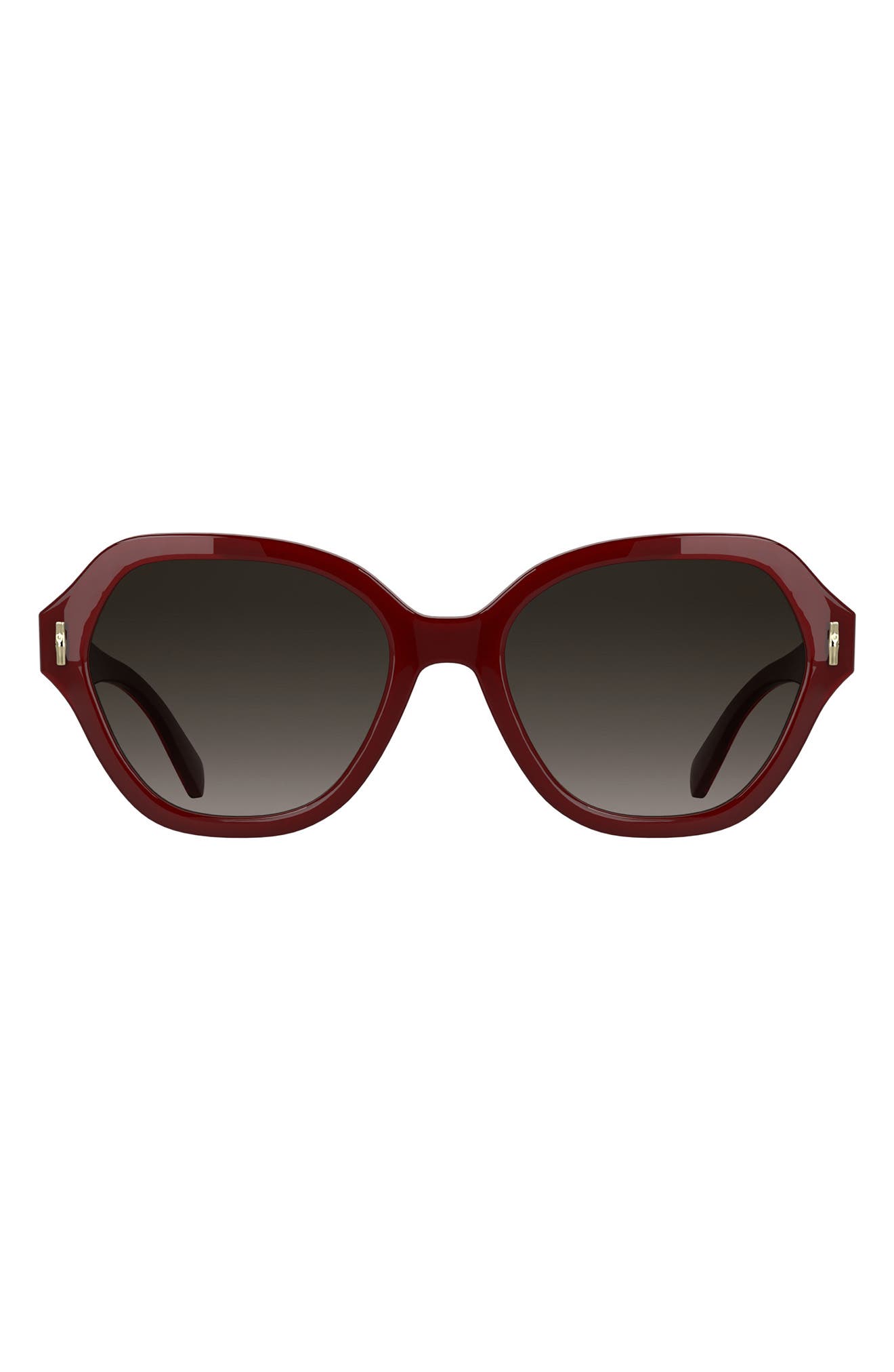 Longchamp Roseau 56mm Gradient Modified Rectangular Sunglasses In Red