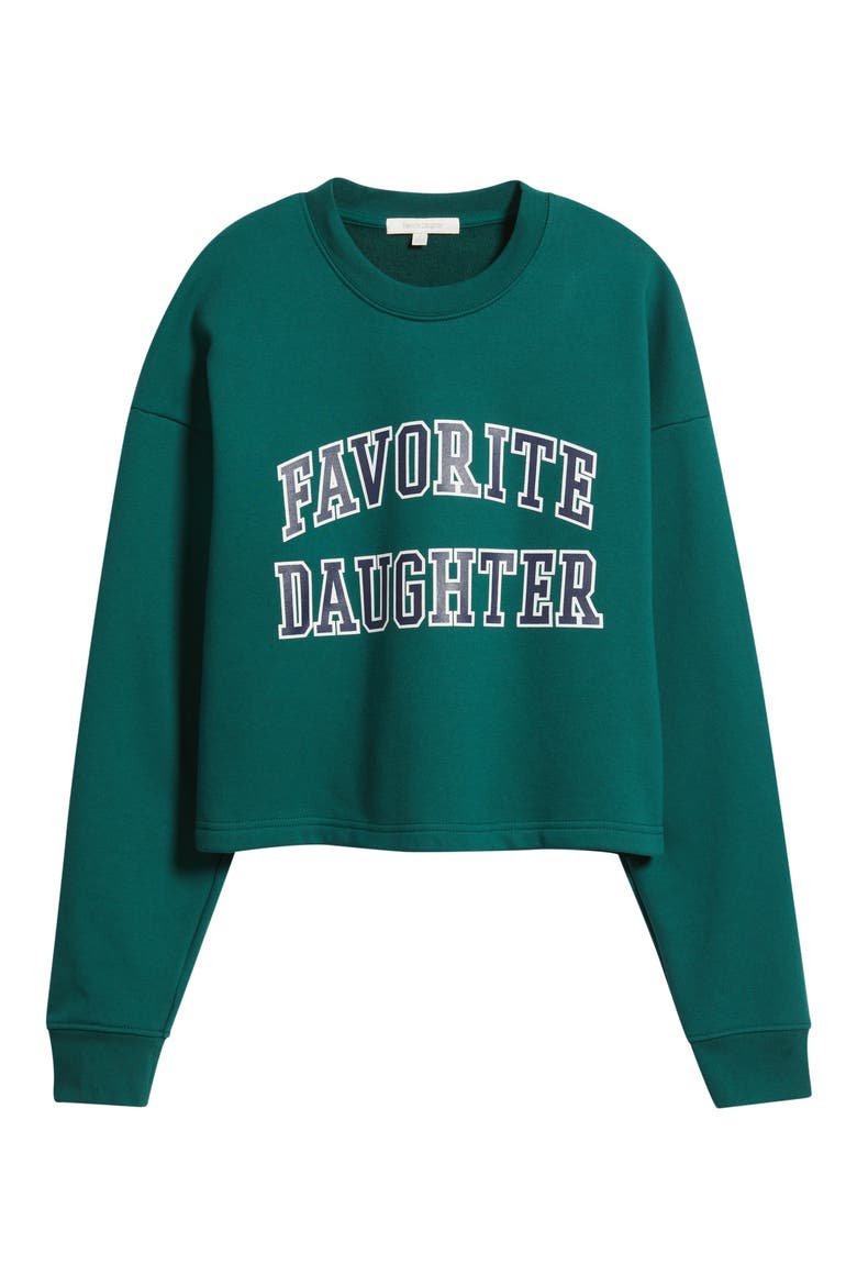 The Collegiate Logo Crop Sweatshirt, Alternate, color, PINE/ NAVY