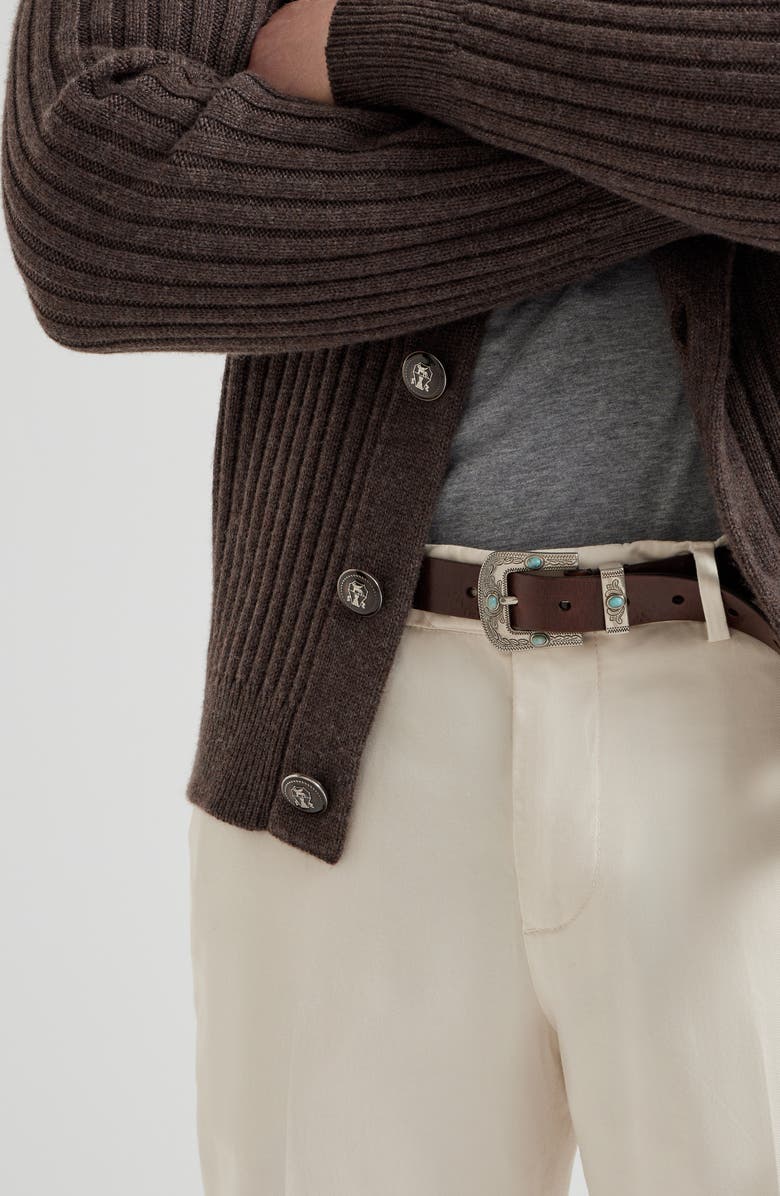 Brunello Cucinelli Gabardine garment dyed trousers, Alternate, color, Off-White