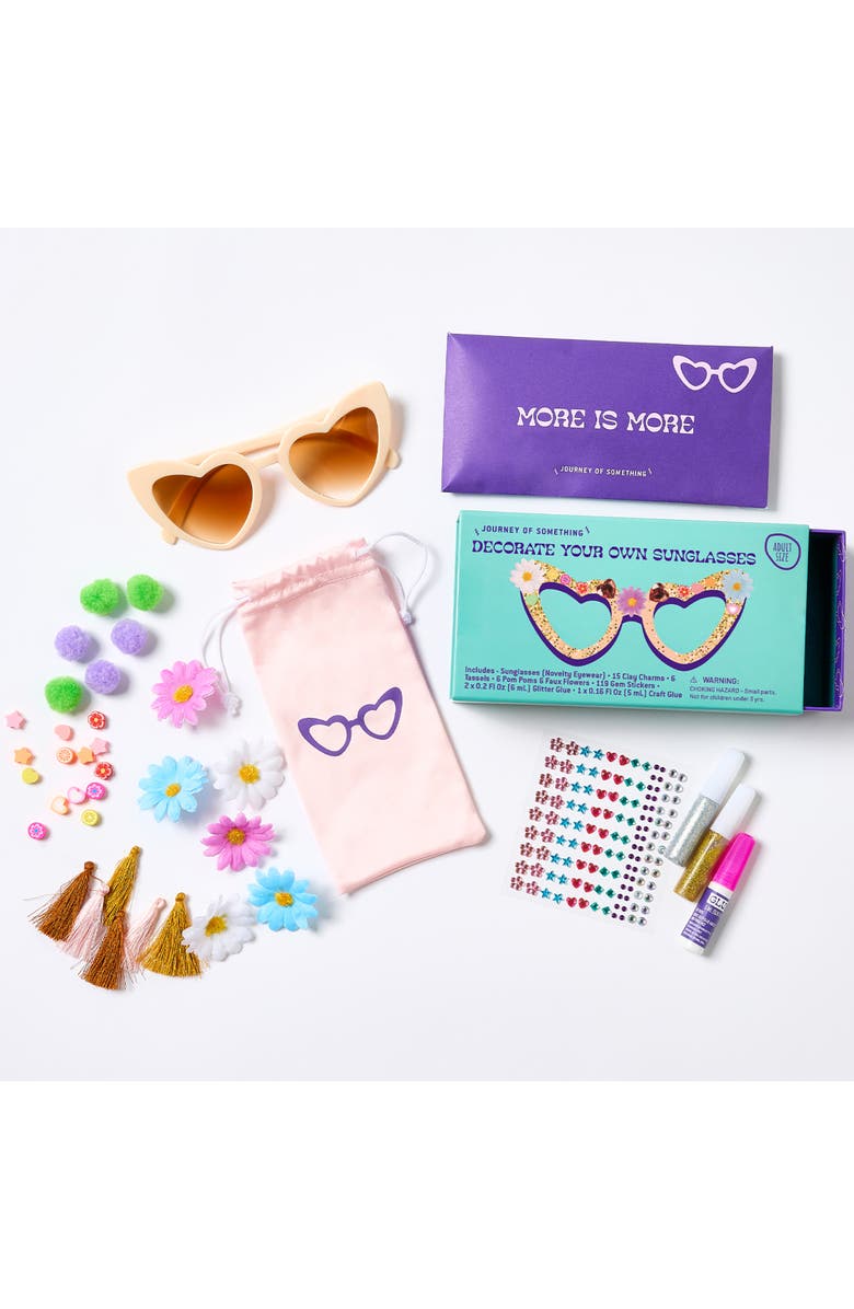Journey of Something Decorate Your Own Sunglasses, Heart Eyewear, DIY Craft Kit, Alternate, color, Multicolored