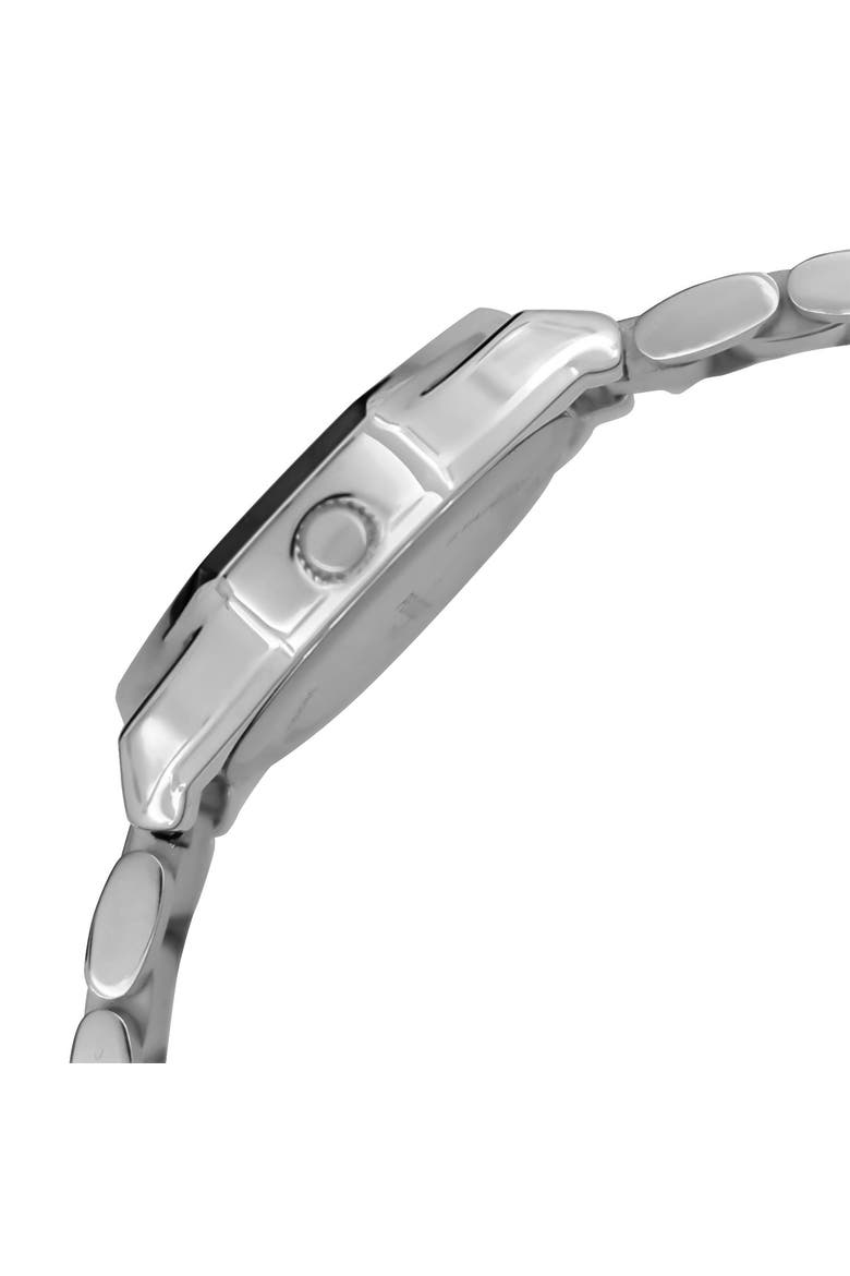 Hexagonal crystal bezel bracelet watch- 32MM, Alternate, color, Silver