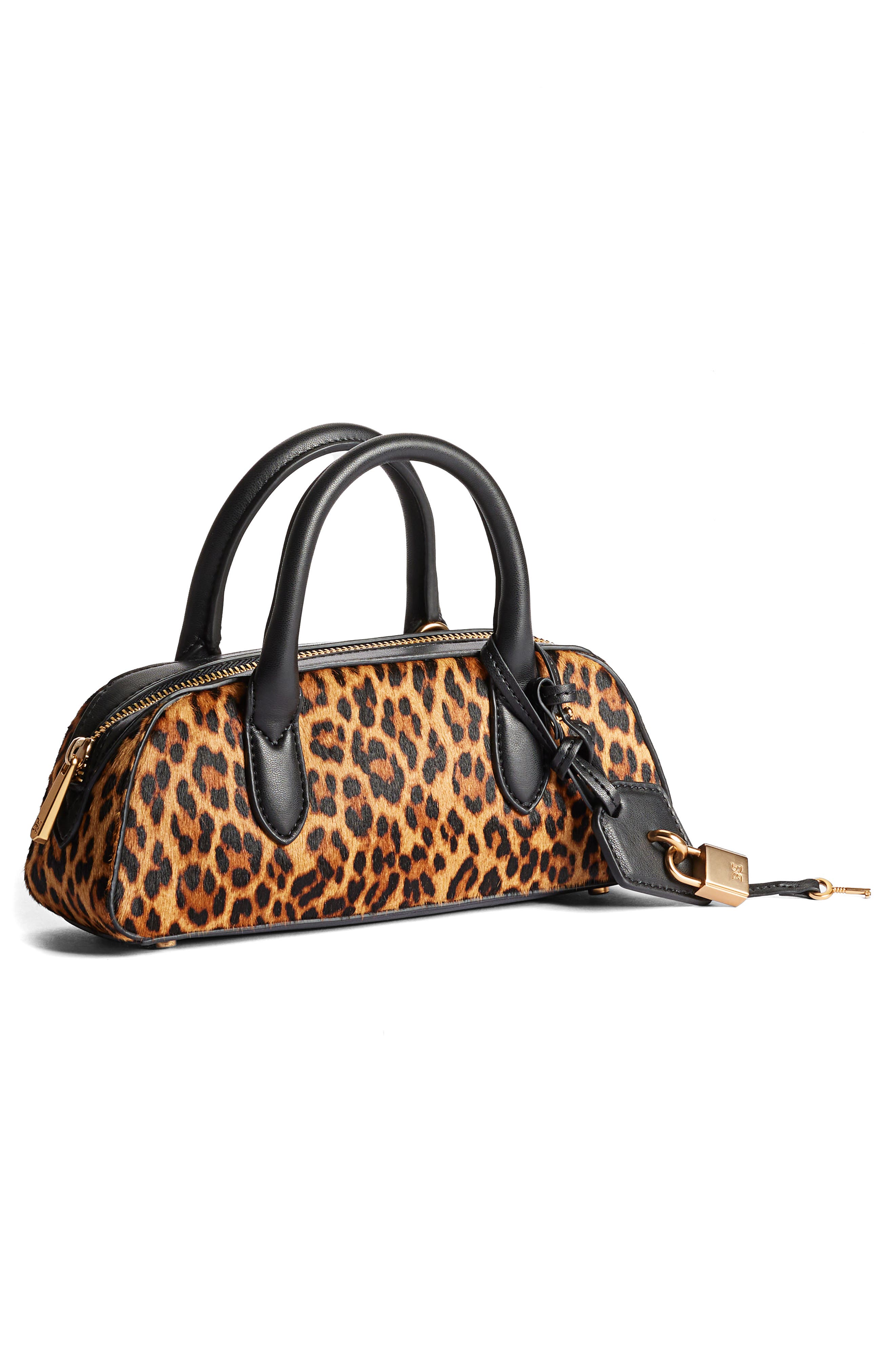 Sam Edelman Micro Nori Genuine Calf Hair Bowler Satchel, Alternate, color, Brown Calf Hair