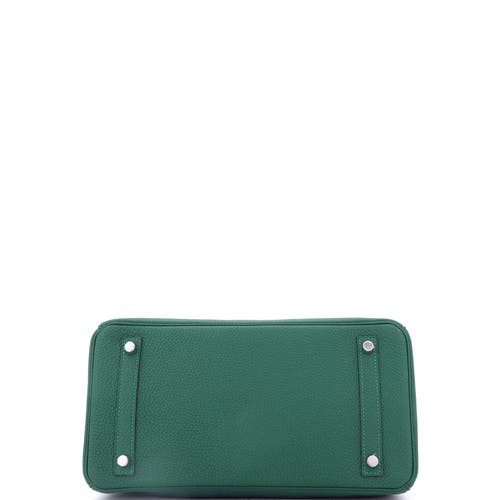 Pre-owned Hermes Hermes Birkin Handbag Green Togo With Palladium Hardware 30 In Green