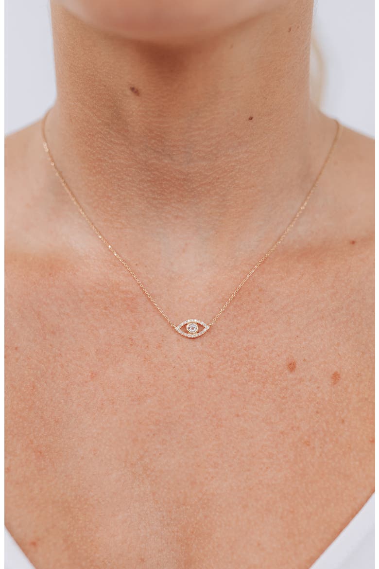 Evil Eye White Topaz & Diamond Pendant Necklace, Alternate, color, CLEAR