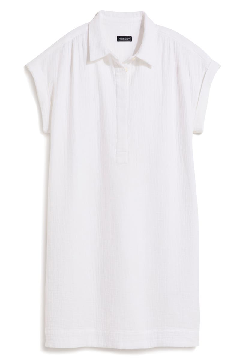 vineyard vines Margo Cotton Gauze Shirtdress, Alternate, color, White Cap