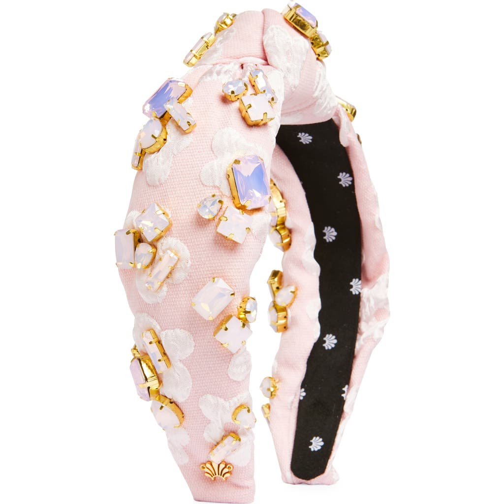 Lele Sadoughi Knotted Candy Crystal Silk Headband In Blush Melon