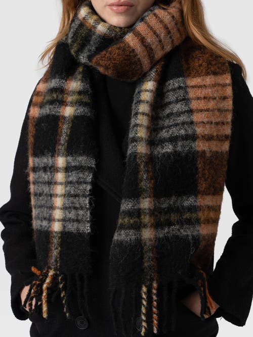 Saint + Sofia Nora Check Scarf In Orange