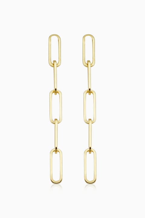 14K Yellow Gold Venice Link Drop Earrings