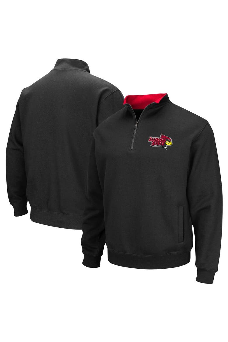Men's Colosseum Black Illinois State Redbirds Tortugas Logo Quarter-Zip Pullover Jacket, Main, color, Black