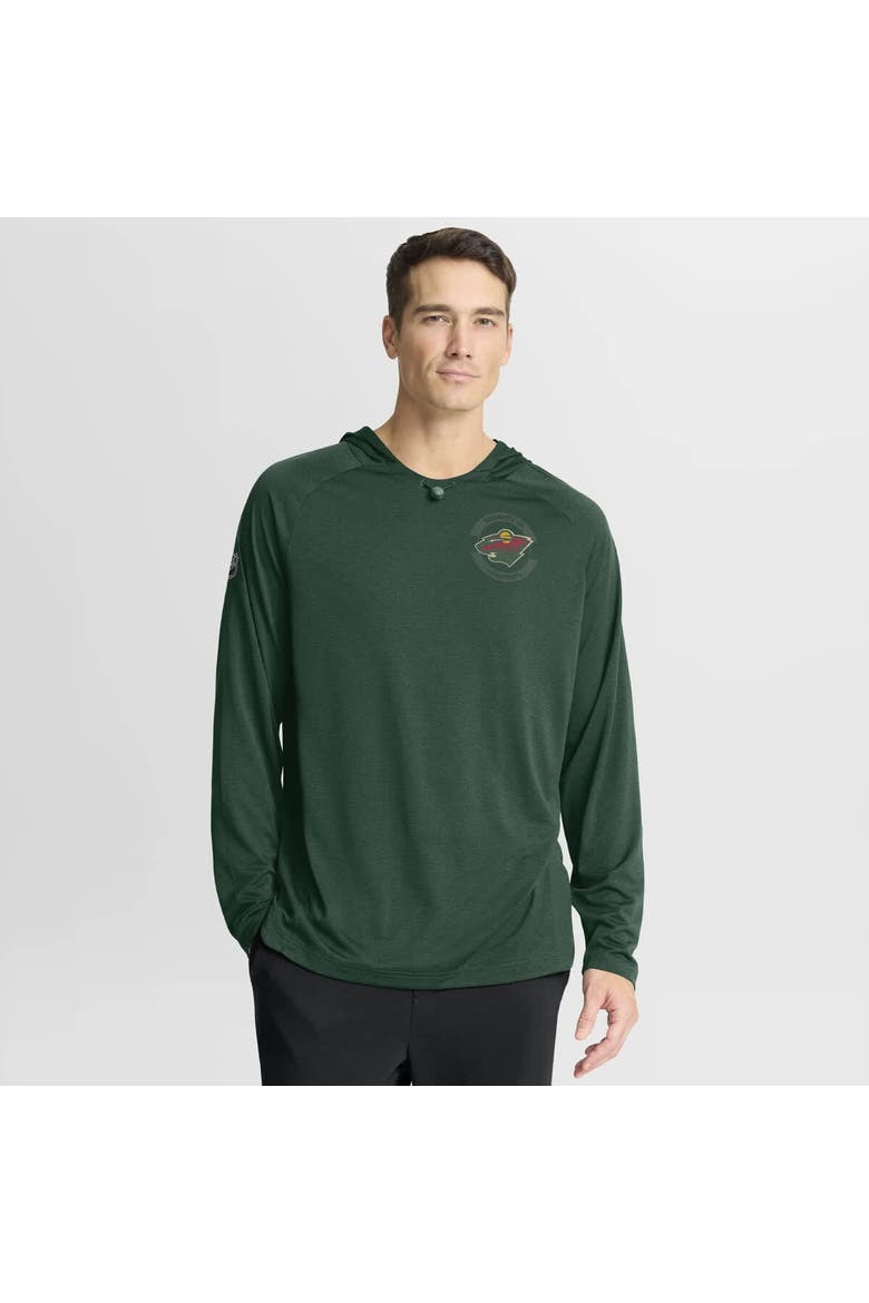 Men's Fanatics Green Minnesota Wild Authentic Pro Rink Raglan Hoodie, Main, color, Green